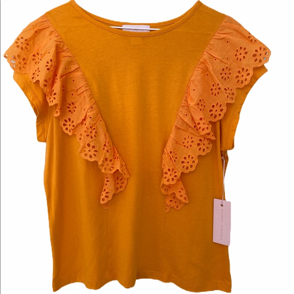 Rachel Parcell Orange blouse with ruffles